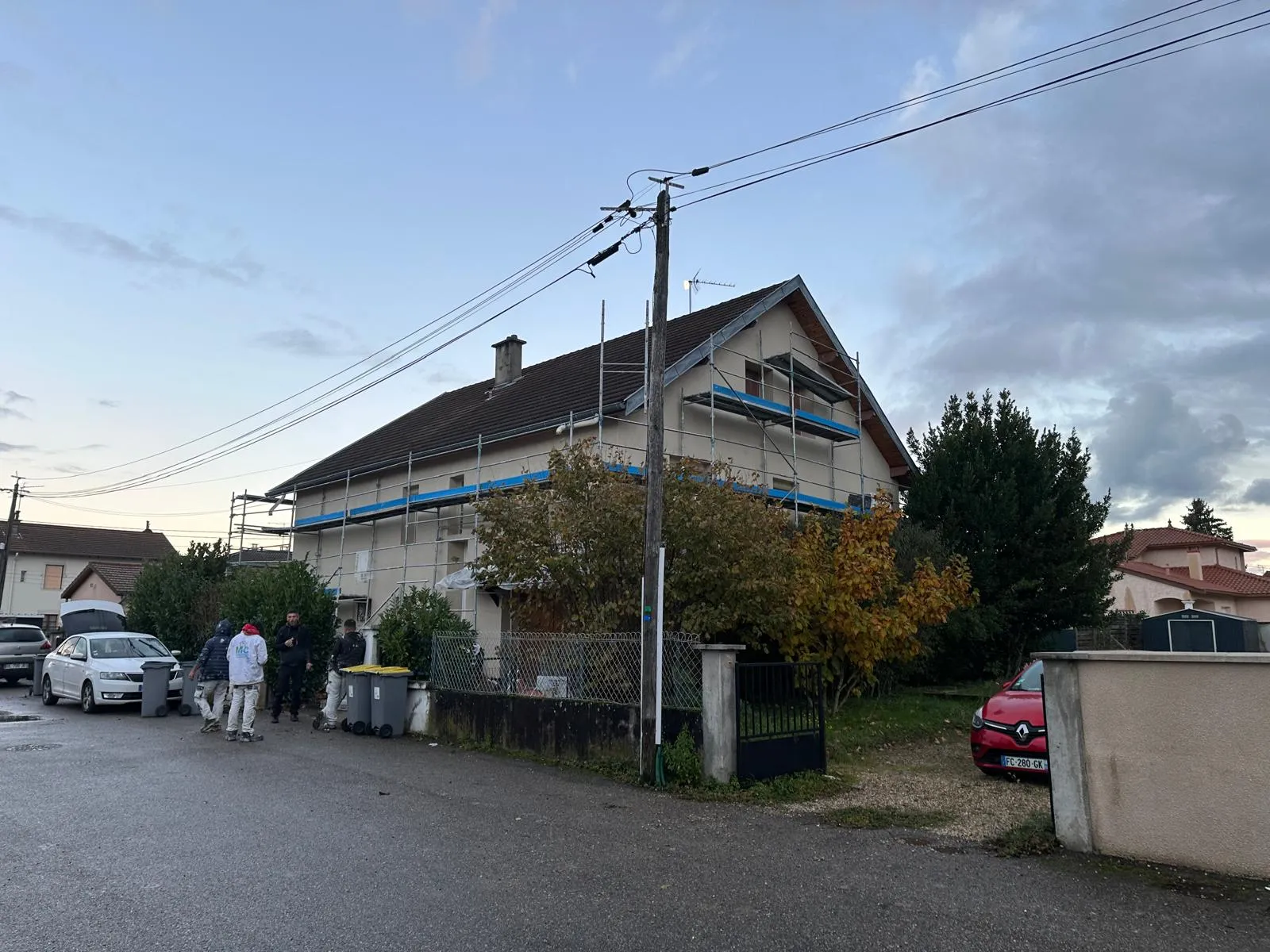 Maison à Bourg-en-Bresse — montage de l’échafaudage