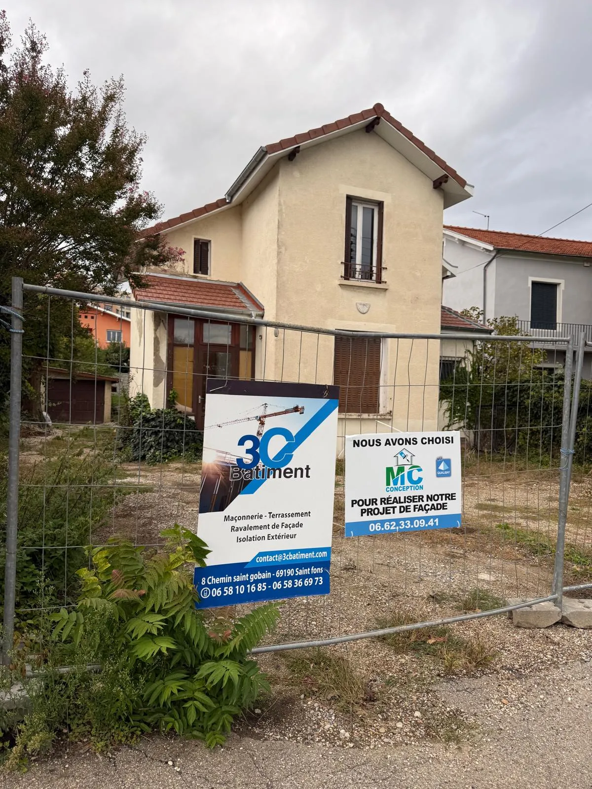 Maison à Sathonay — état initial avant le démarrage du chantier