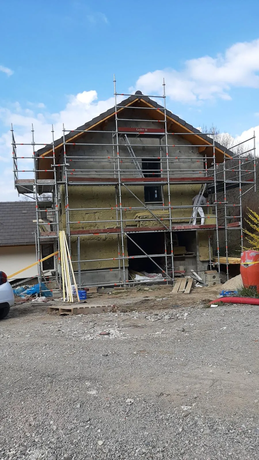Maison à Annecy — pignon isolé en laine avant bardage