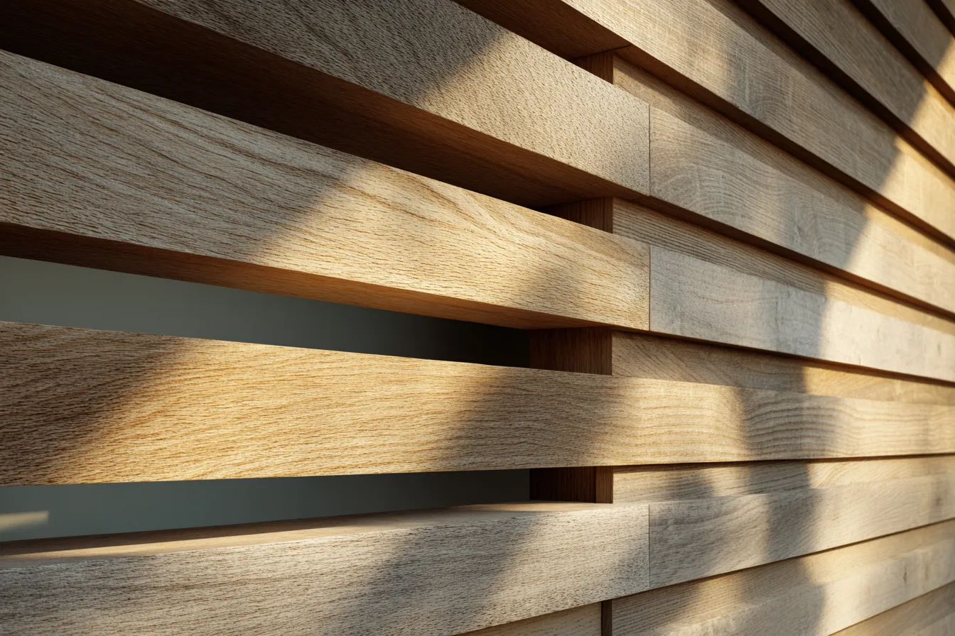 Maison individuelle française habillée d'un bardage de façade ventilé en bois clair