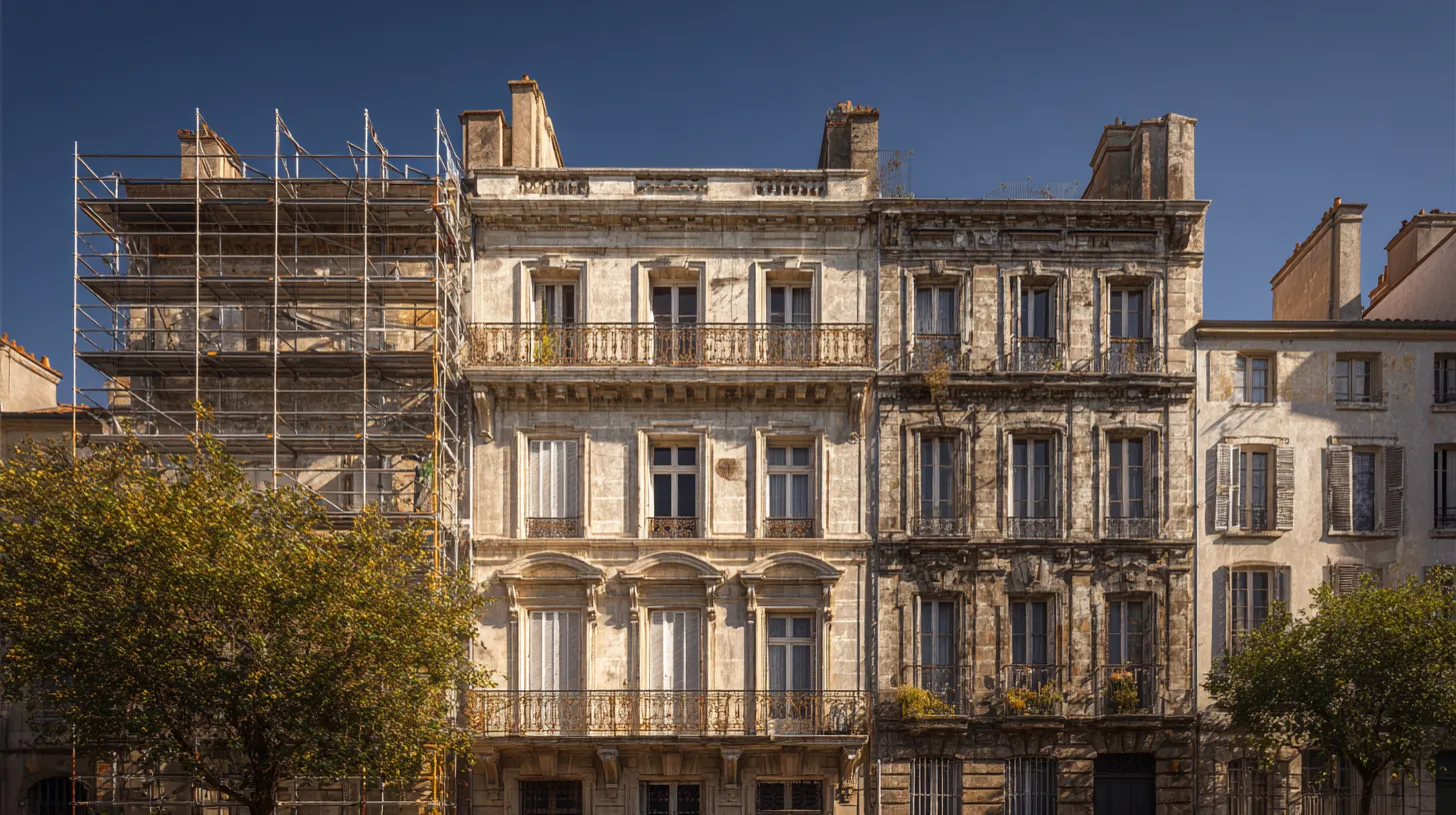 Façade en cours de ravalement