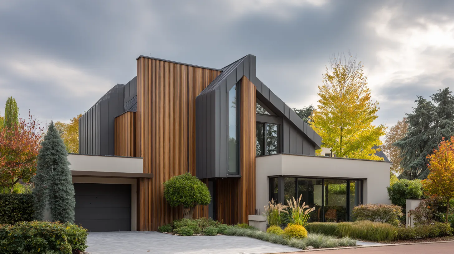 Maison contemporaine habillée d'un bardage de façade ventilé
